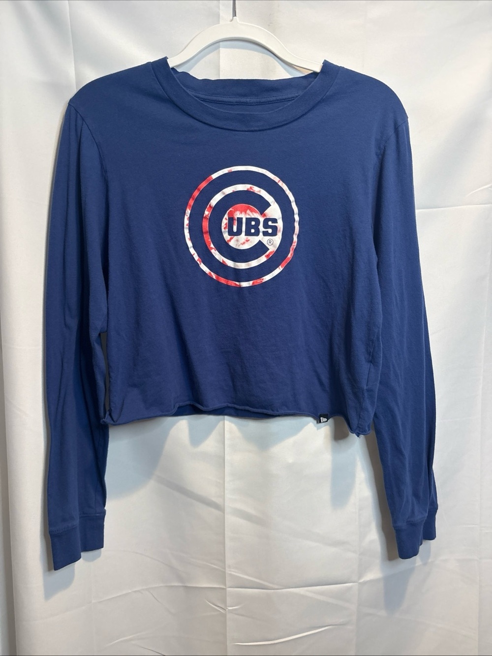 New Era Blue Crewneck Tee with White Logo Print